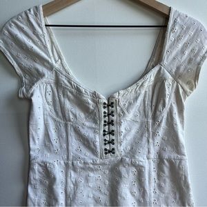 Eyelet Corset White Bustier Dress
